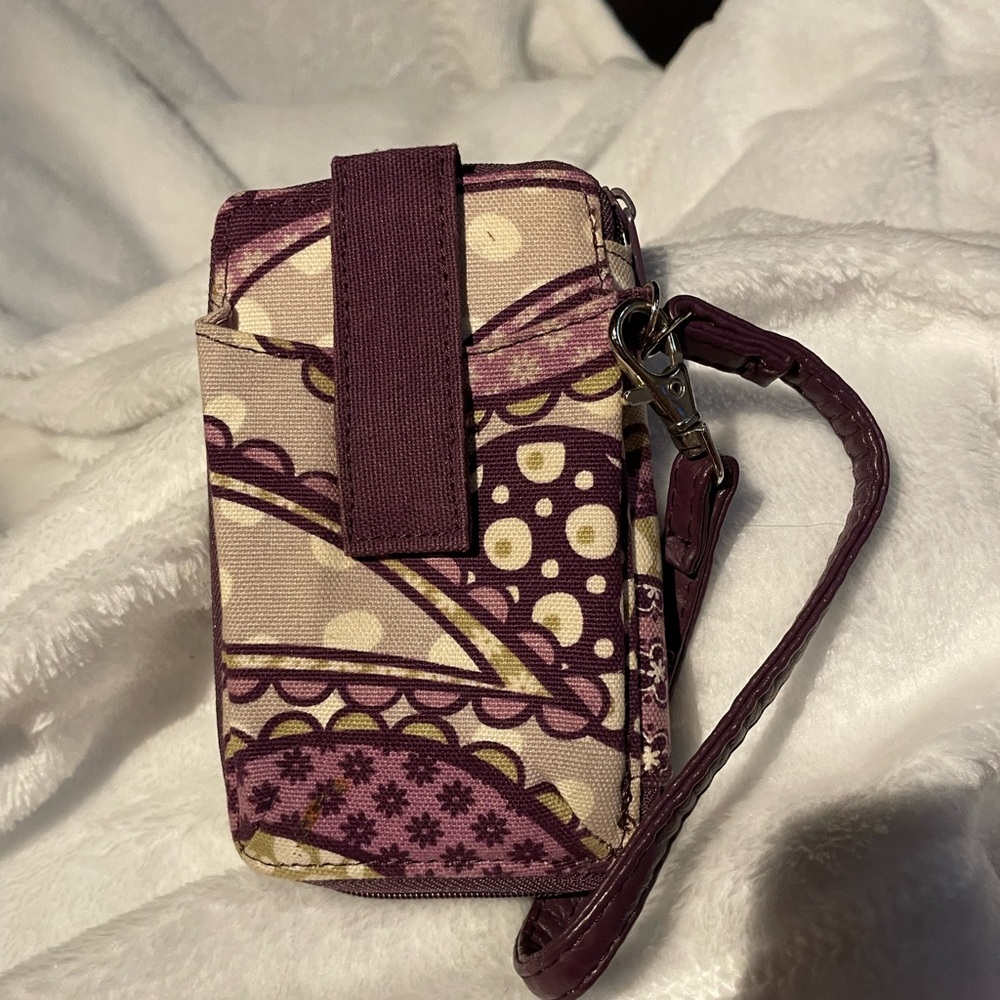 Vera Bradley Purple and Cream Wristlet